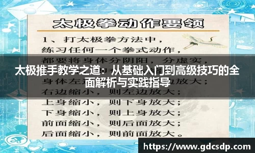 太极推手教学之道：从基础入门到高级技巧的全面解析与实践指导